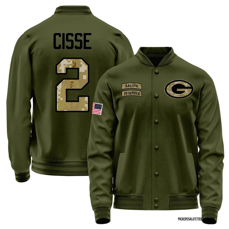 Youth Brandon Cisse Green Bay Packers Olive Salute to Service Sideline Performance Jacket