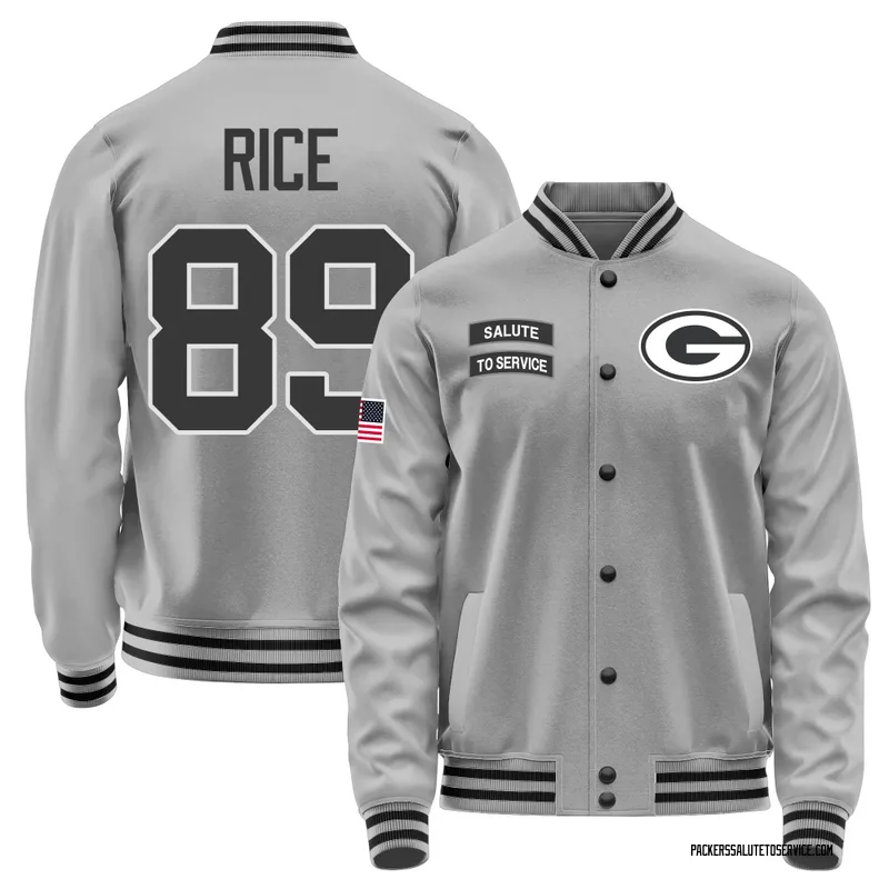 Youth Brenden Rice Green Bay Packers Gray Salute to Service Performance Jacket