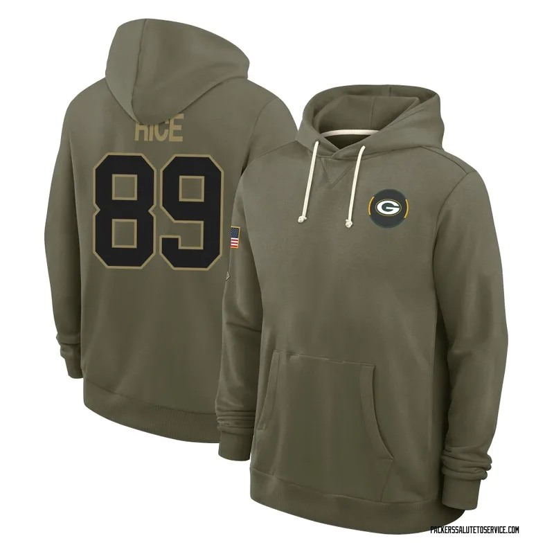 Youth Brenden Rice Green Bay Packers Olive 2025 Salute to Service Hoodie