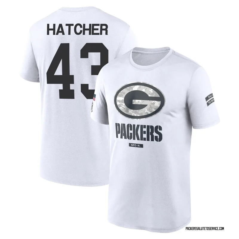 Youth Broughton Hatcher Green Bay Packers Legend White 2024 Salute to Service Performance T-Shirt