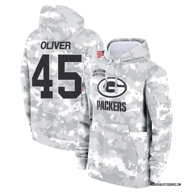 Youth Collin Oliver Green Bay Packers Camo Arctic 2024 Salute to Service Club Fleece Pullover Hoodie