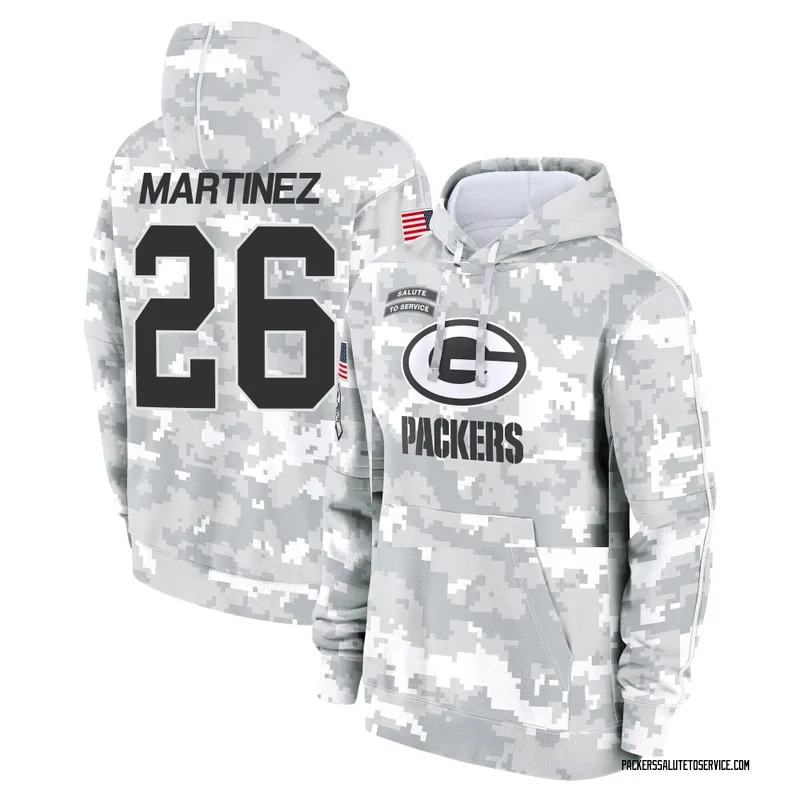 Youth Damien Martinez Green Bay Packers Camo Arctic 2024 Salute to Service Club Fleece Pullover Hoodie