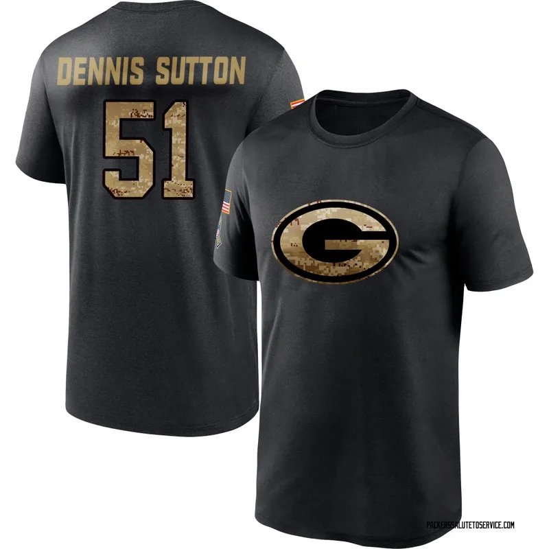 Youth Dani Dennis-Sutton Green Bay Packers Black 2020 Salute To Service Performance T-Shirt