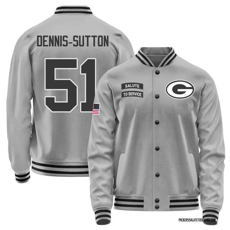 Youth Dani Dennis-Sutton Green Bay Packers Gray Salute to Service Performance Jacket