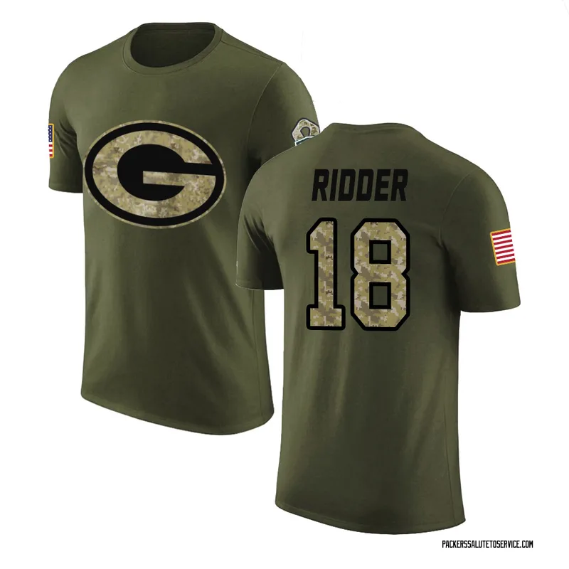 Youth Desmond Ridder Green Bay Packers Legend Olive Salute to Service T-Shirt
