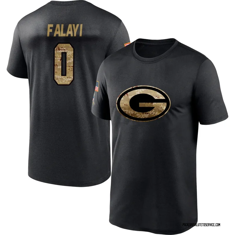 Youth Eni Falayi Green Bay Packers Black 2020 Salute To Service Performance T-Shirt