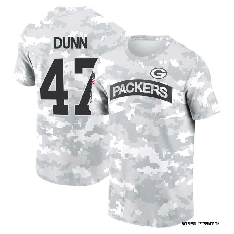 Youth Isaiah Dunn Green Bay Packers Camo Arctic 2024 Salute to Service Performance T-Shirt