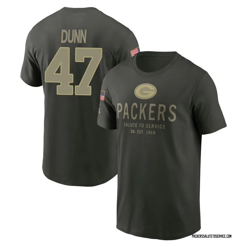 Youth Isaiah Dunn Green Bay Packers Green Forest/ 2025 Salute to Service Sideline Primary Edge T-Shirt