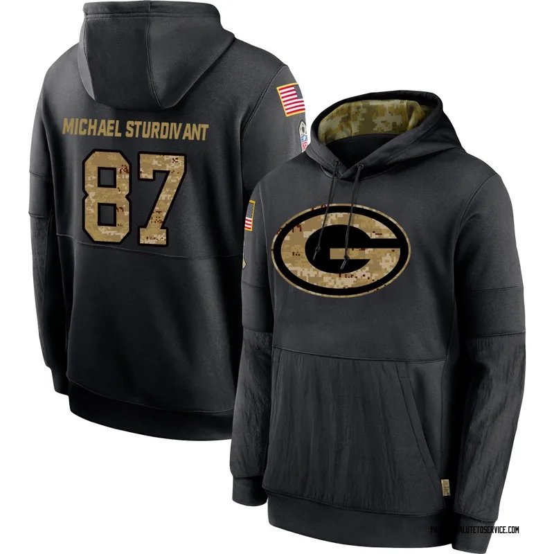 Youth J. Michael Sturdivant Green Bay Packers Black 2020 Salute to Service Sideline Performance Pullover Hoodie