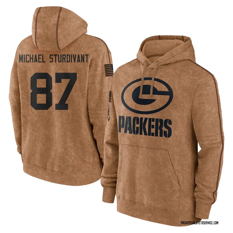Youth J. Michael Sturdivant Green Bay Packers Brown 2023 Salute To Service Club Pullover Hoodie