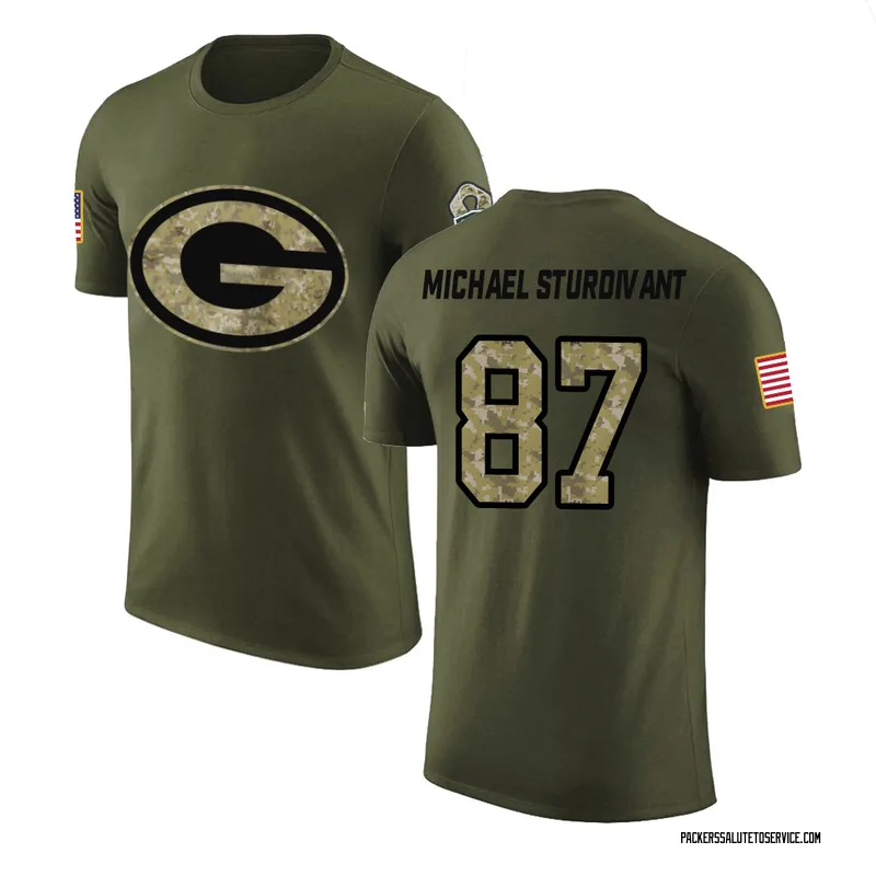 Youth J. Michael Sturdivant Green Bay Packers Legend Olive Salute to Service T-Shirt