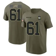 Youth J.J. Lippe Green Bay Packers Olive 2025 Salute to Service Name & Number T-Shirt