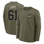 Youth J.J. Lippe Green Bay Packers Olive 2025 Salute to Service Sideline Coaches Long Sleeve T-Shirt