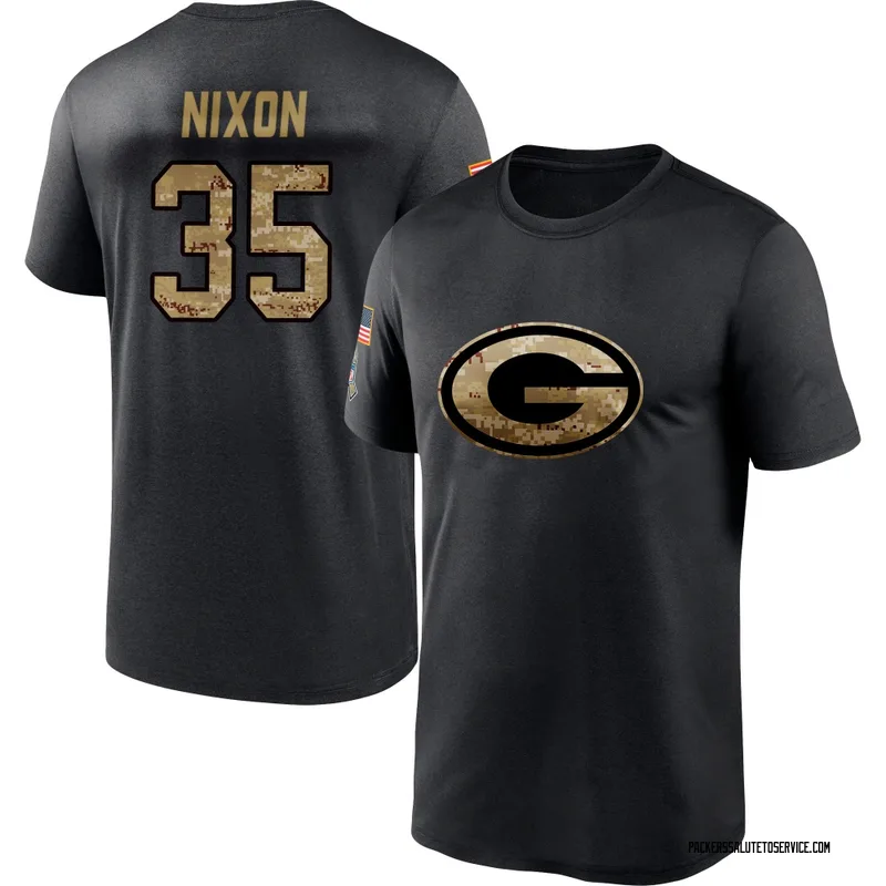 Youth Jaden Nixon Green Bay Packers Black 2020 Salute To Service Performance T-Shirt
