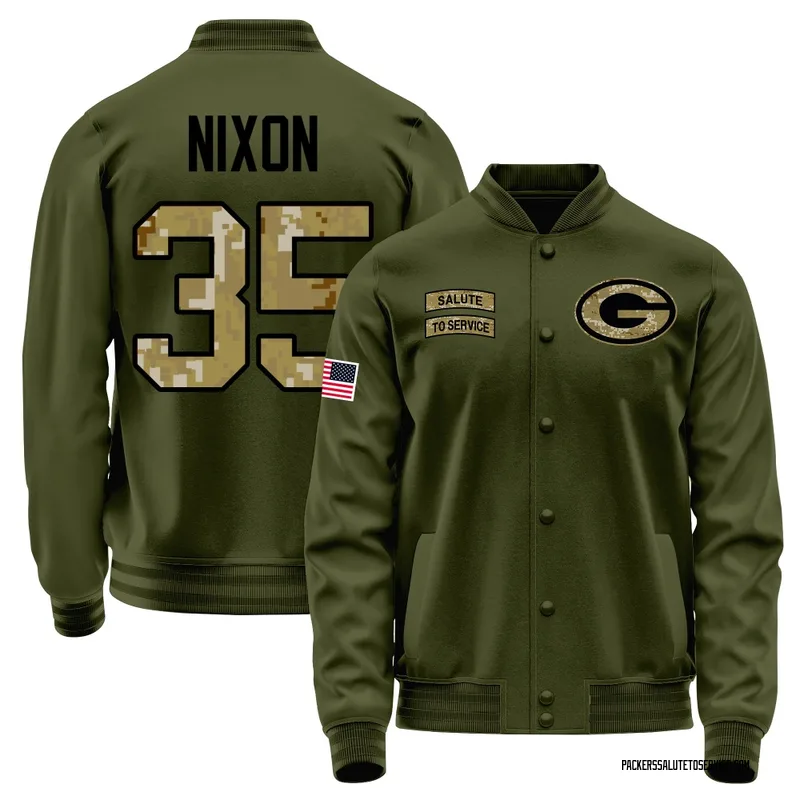 Youth Jaden Nixon Green Bay Packers Olive Salute to Service Sideline Performance Jacket