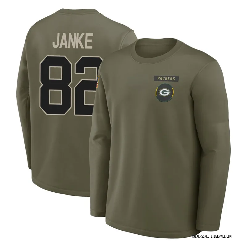 Youth Jadon Janke Green Bay Packers Olive 2025 Salute to Service Sideline Coaches Long Sleeve T-Shirt