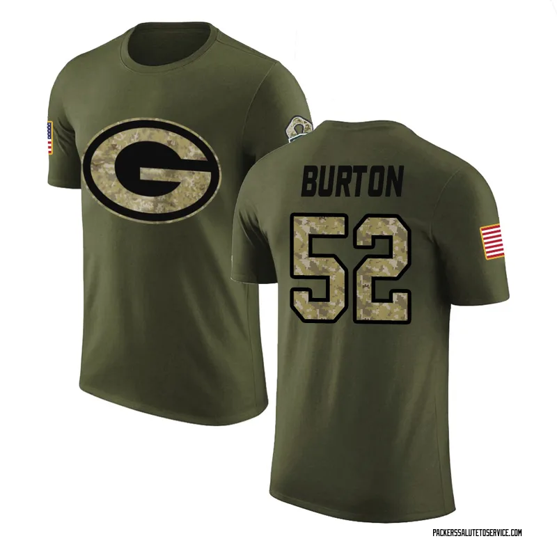 Youth Jager Burton Green Bay Packers Legend Olive Salute to Service T-Shirt