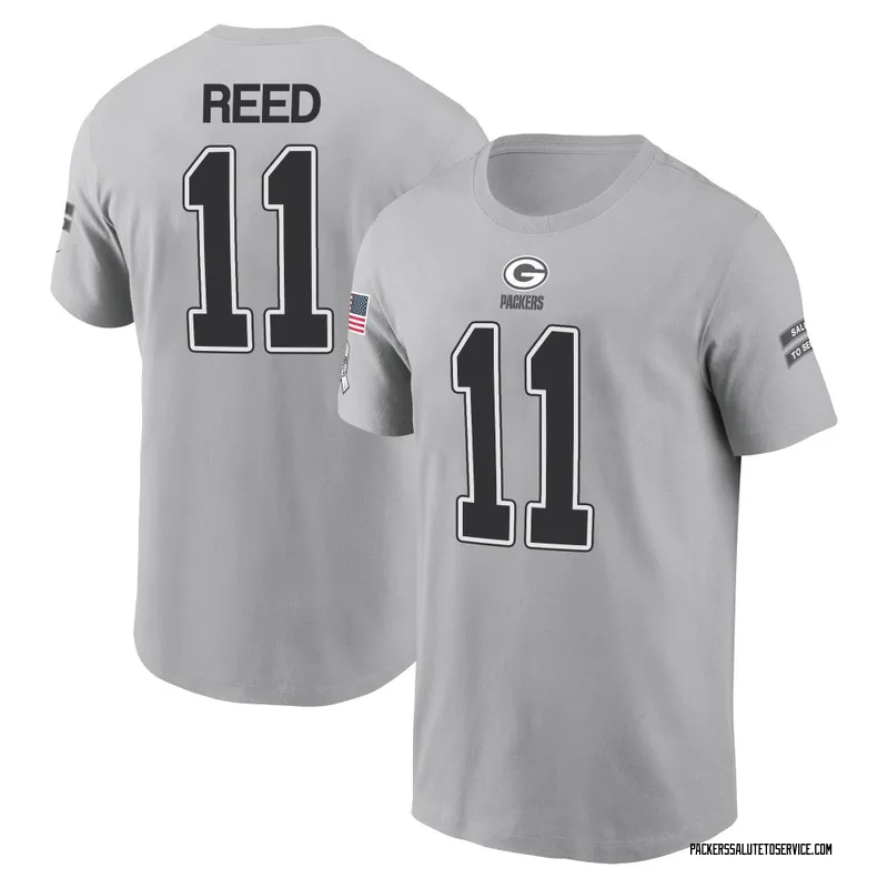 Youth Jayden Reed Green Bay Packers Gray 2024 Salute to Service Name & Number T-Shirt