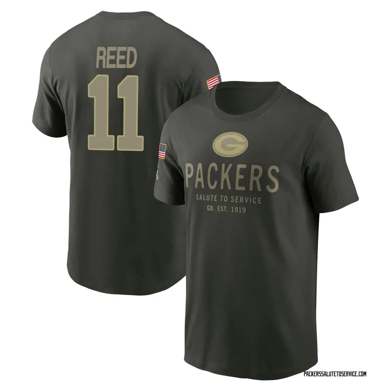 Youth Jayden Reed Green Bay Packers Green Forest/ 2025 Salute to Service Sideline Primary Edge T-Shirt
