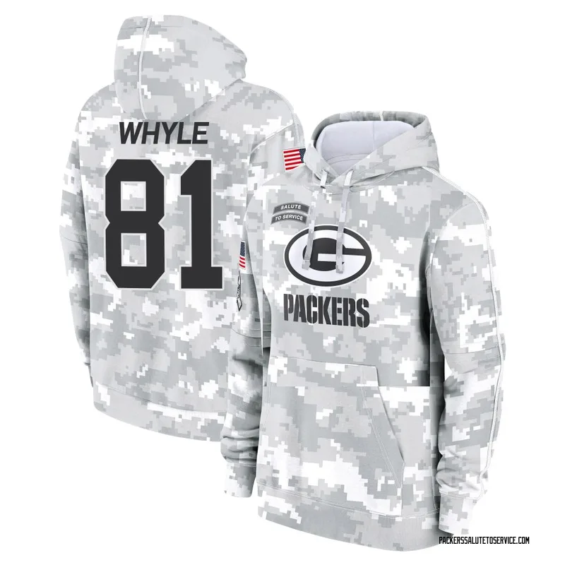 Youth Josh Whyle Green Bay Packers Camo Arctic 2024 Salute to Service Club Fleece Pullover Hoodie