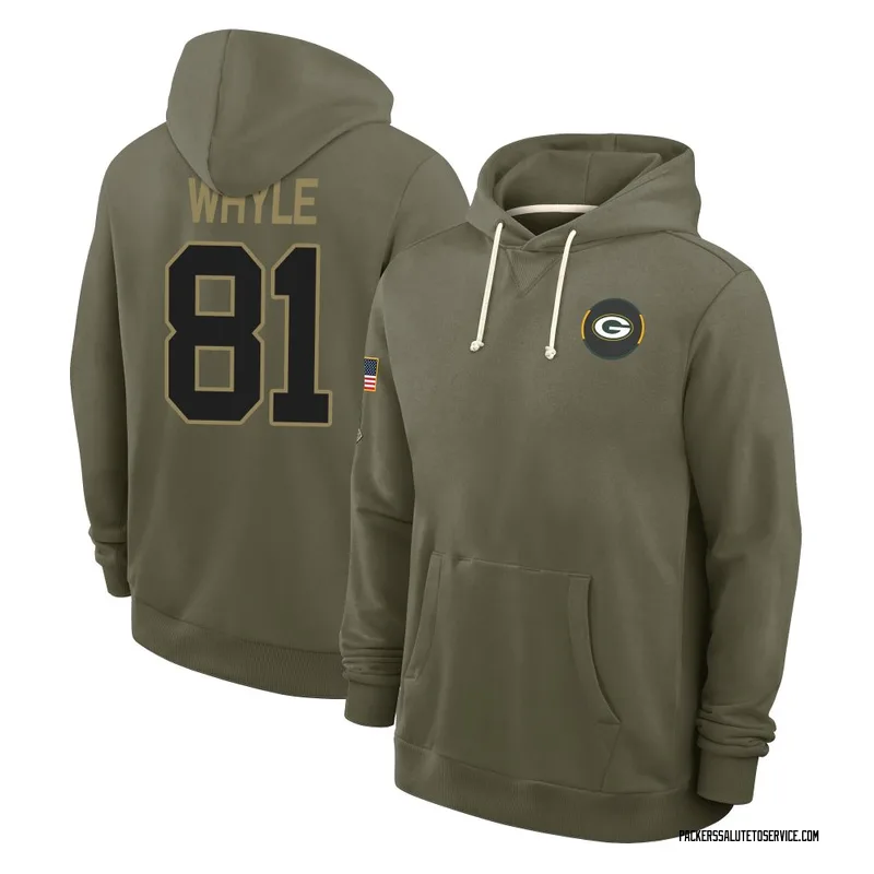 Youth Josh Whyle Green Bay Packers Olive 2025 Salute to Service Hoodie