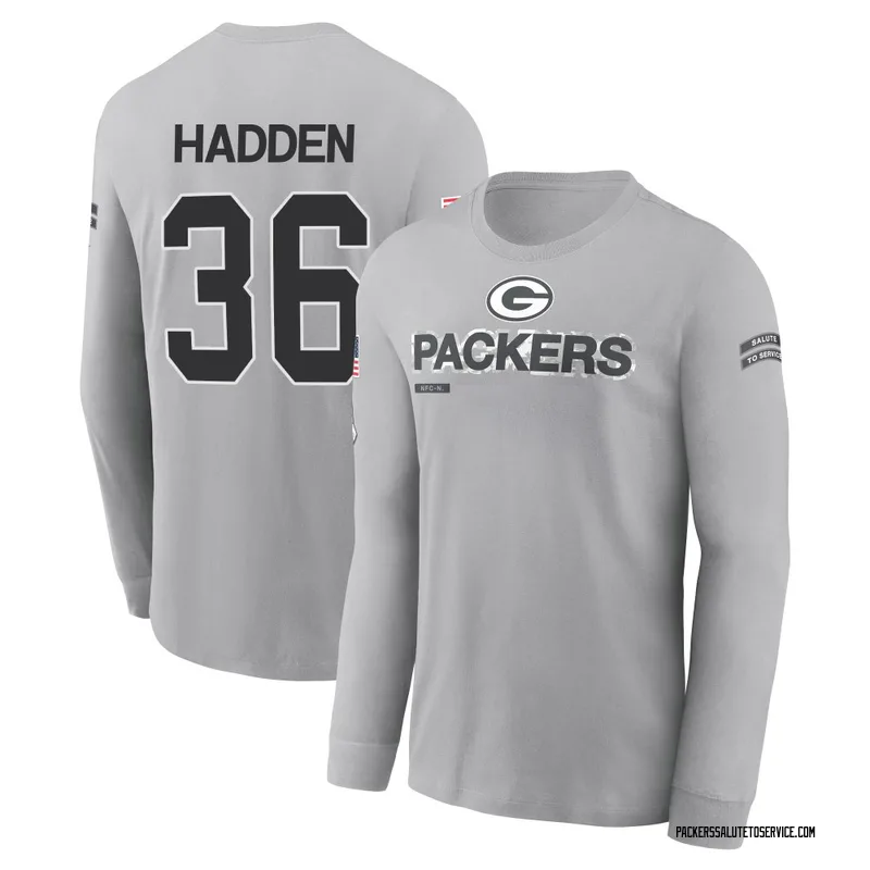 Youth Kamal Hadden Green Bay Packers Gray 2024 Salute to Service Long Sleeve T-Shirt