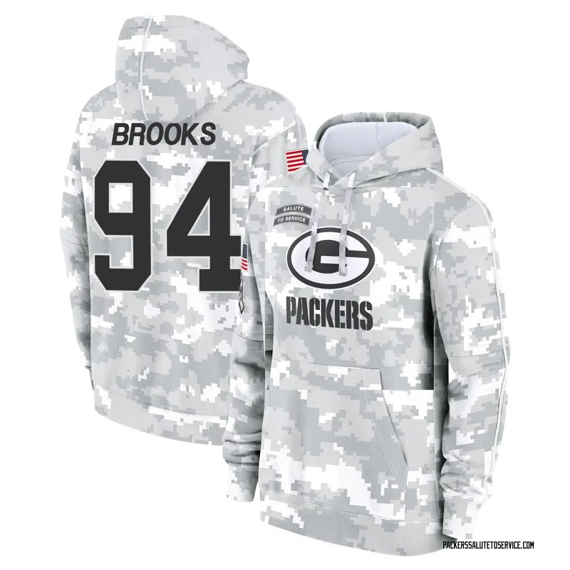 Youth Karl Brooks Green Bay Packers Camo Arctic 2024 Salute to Service Club Fleece Pullover Hoodie