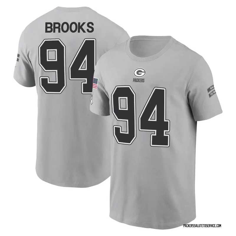 Youth Karl Brooks Green Bay Packers Gray 2024 Salute to Service Name & Number T-Shirt