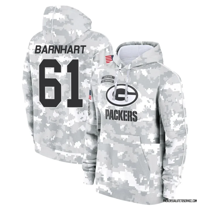 Youth Karsen Barnhart Green Bay Packers Camo Arctic 2024 Salute to Service Club Fleece Pullover Hoodie