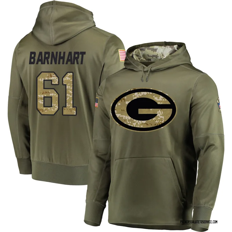 Youth Karsen Barnhart Green Bay Packers Olive Salute to Service Pullover Hoodie