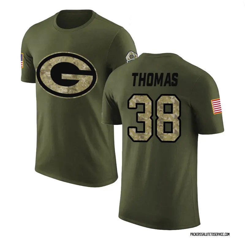 Youth Kiondre Thomas Green Bay Packers Legend Olive Salute to Service T-Shirt