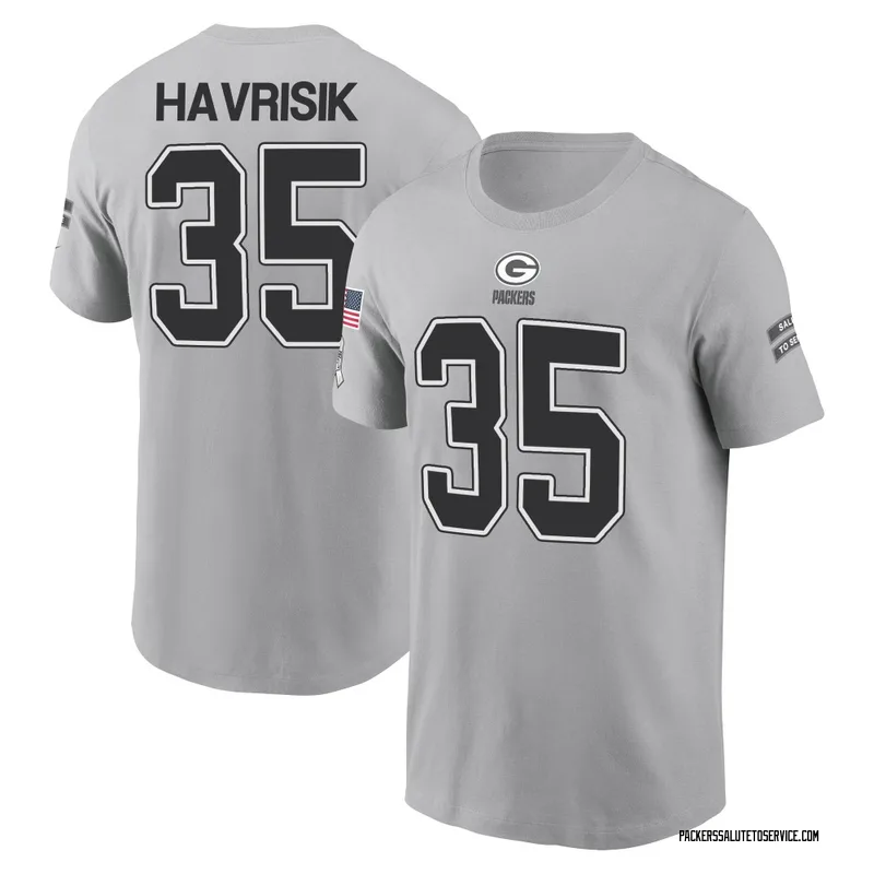 Youth Lucas Havrisik Green Bay Packers Gray 2024 Salute to Service Name & Number T-Shirt