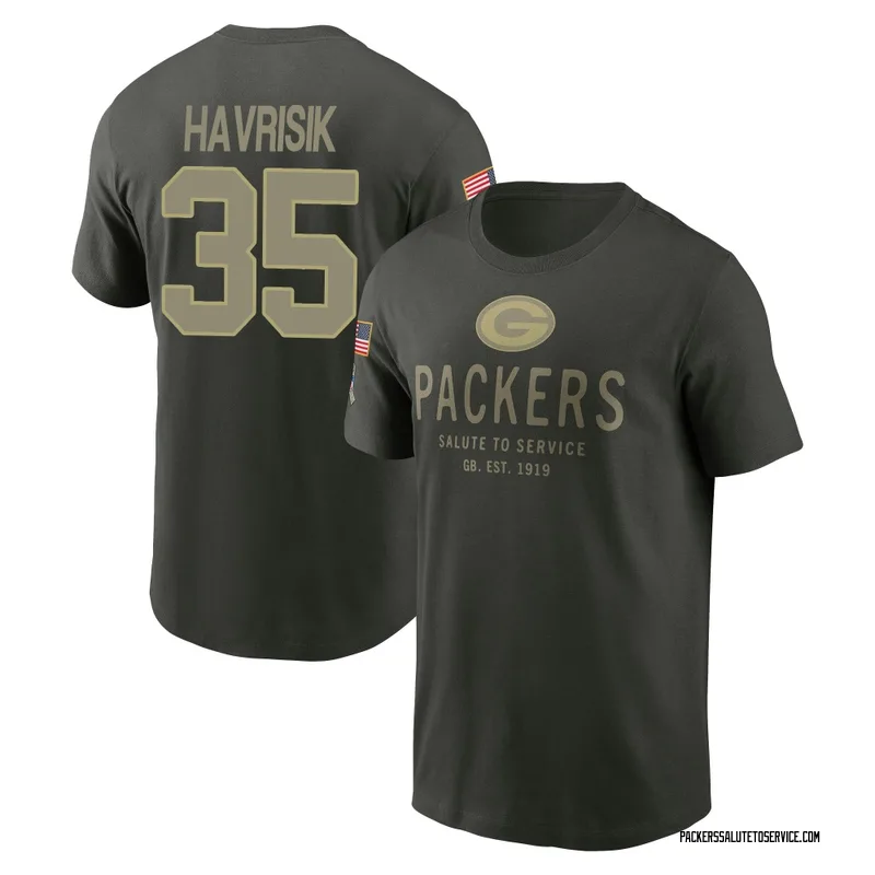 Youth Lucas Havrisik Green Bay Packers Green Forest/ 2025 Salute to Service Sideline Primary Edge T-Shirt