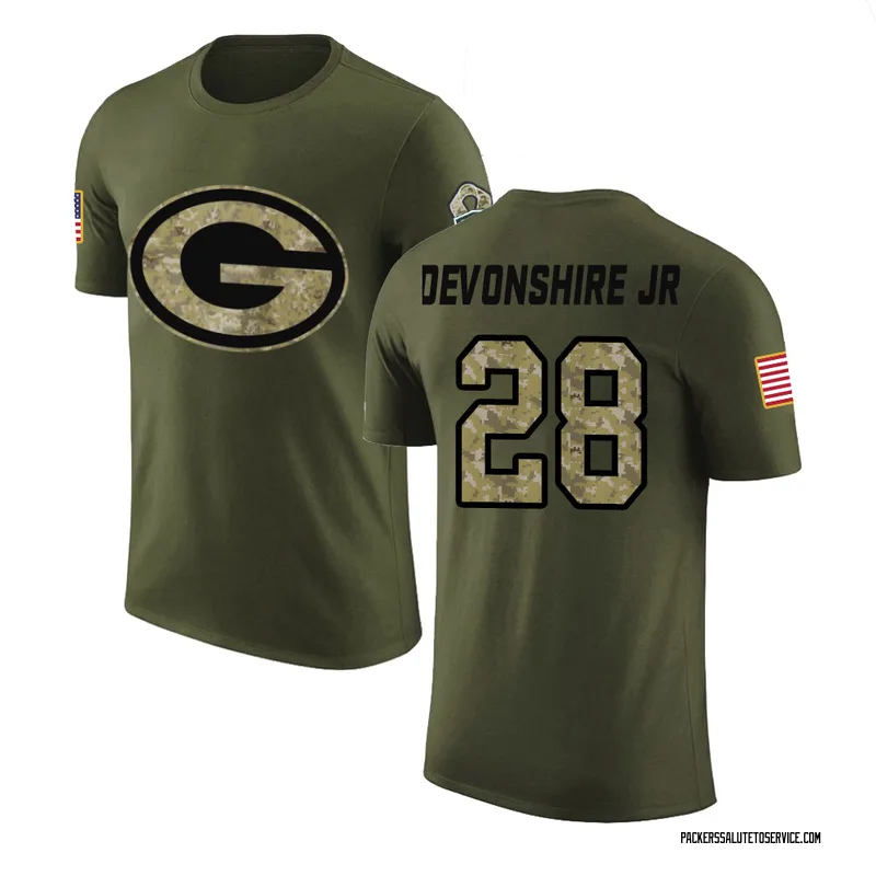 Youth MJ Devonshire Jr. Green Bay Packers Legend Olive Salute to Service T-Shirt