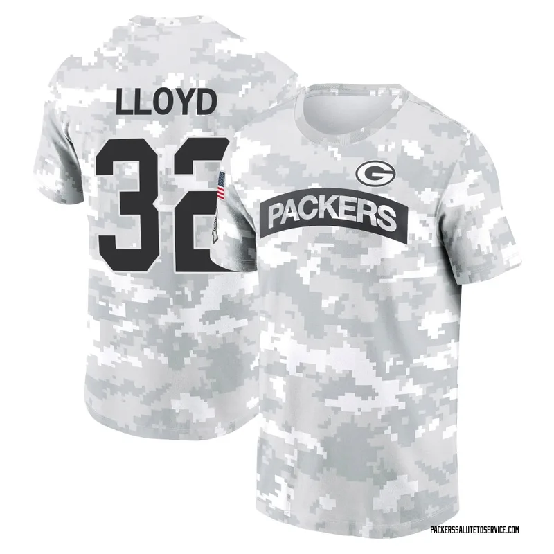 Youth MarShawn Lloyd Green Bay Packers Camo Arctic 2024 Salute to Service Performance T-Shirt