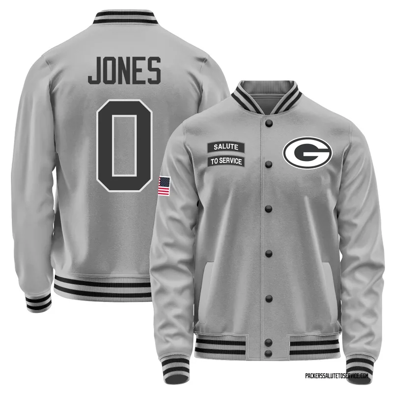 Youth Marlon Jones Green Bay Packers Gray Salute to Service Performance Jacket