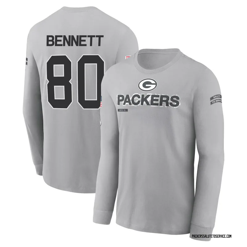 Youth Martellus Bennett Green Bay Packers Gray 2024 Salute to Service Long Sleeve T-Shirt