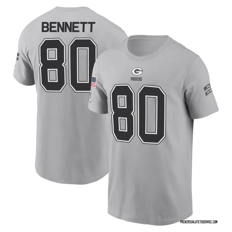 Youth Martellus Bennett Green Bay Packers Gray 2024 Salute to Service Name & Number T-Shirt