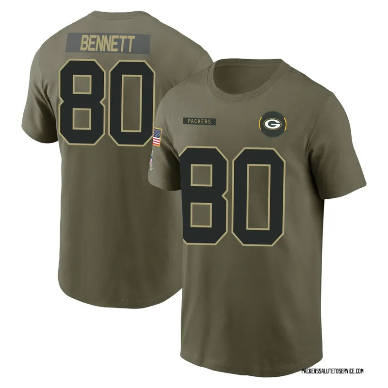 Youth Martellus Bennett Green Bay Packers Olive 2025 Salute to Service Name & Number T-Shirt