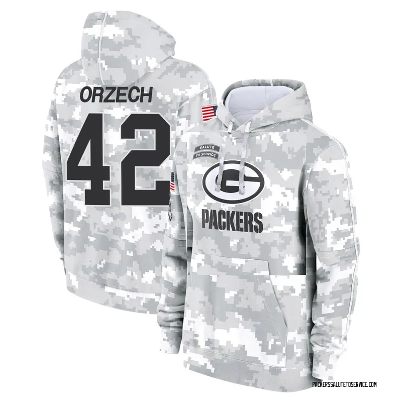 Youth Matt Orzech Green Bay Packers Camo Arctic 2024 Salute to Service Club Fleece Pullover Hoodie