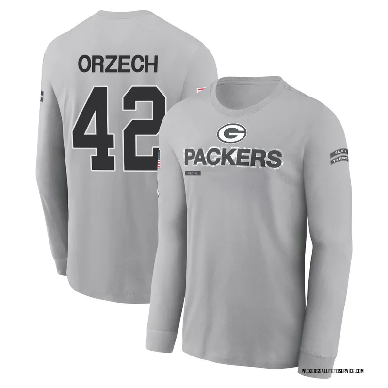 Youth Matt Orzech Green Bay Packers Gray 2024 Salute to Service Long Sleeve T-Shirt