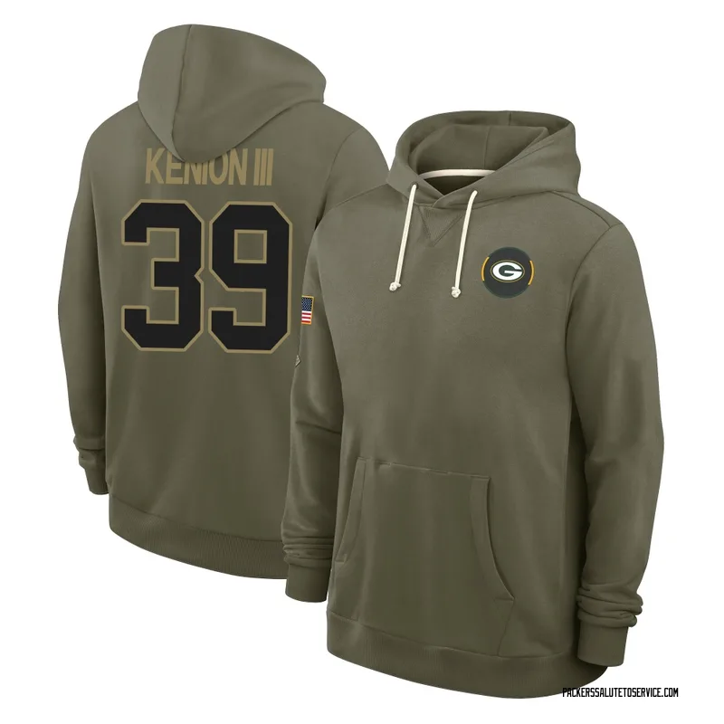 Youth Murvin Kenion III Green Bay Packers Olive 2025 Salute to Service Hoodie