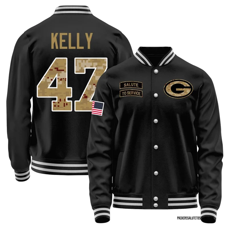Youth Nyjalik Kelly Green Bay Packers Black Salute to Service Sideline Performance Jacket