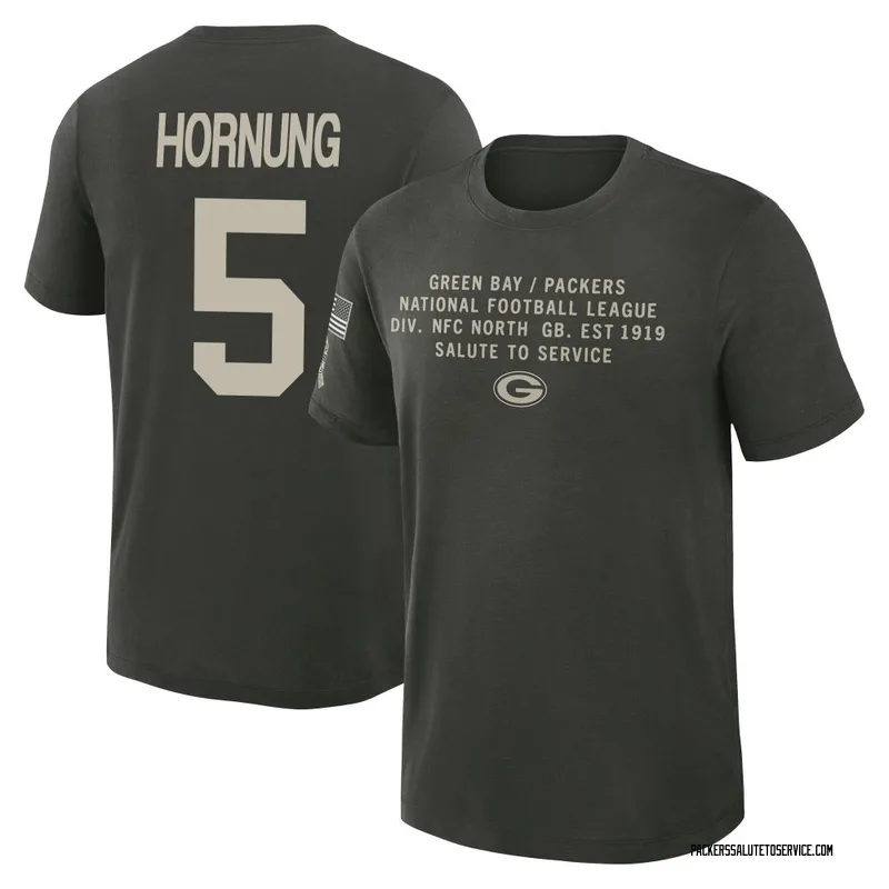 Youth Paul Hornung Green Bay Packers Green Forest/ 2025 Salute to Service Sideline Slub T-Shirt