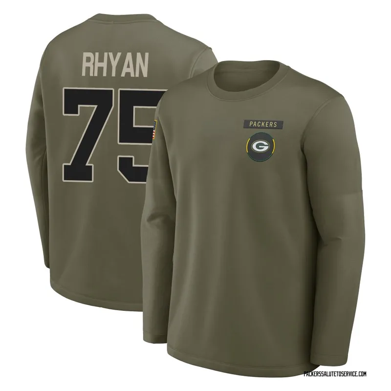 Youth Sean Rhyan Green Bay Packers Olive 2025 Salute to Service Sideline Coaches Long Sleeve T-Shirt