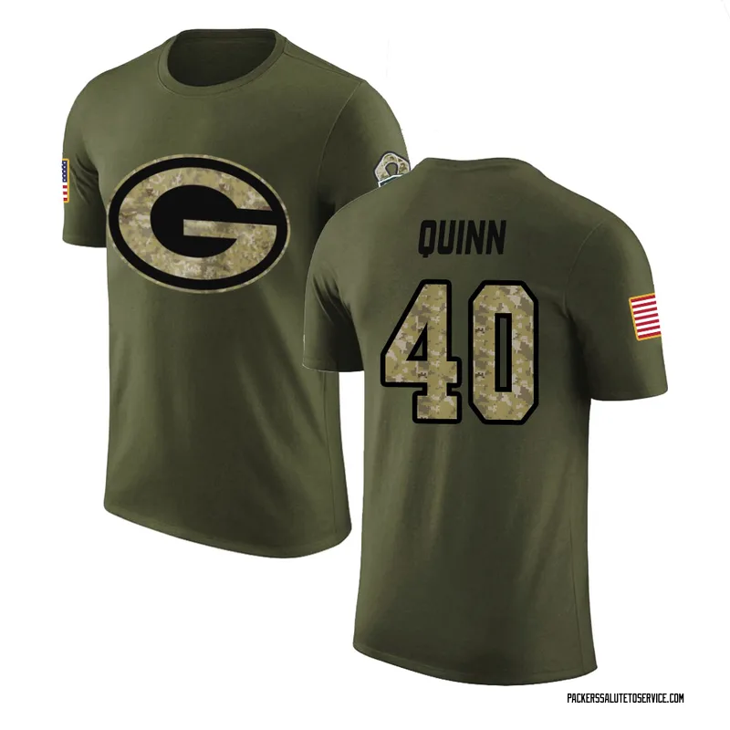 Youth TJ Quinn Green Bay Packers Legend Olive Salute to Service T-Shirt