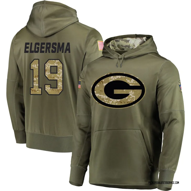 Youth Taylor Elgersma Green Bay Packers Olive Salute to Service Pullover Hoodie
