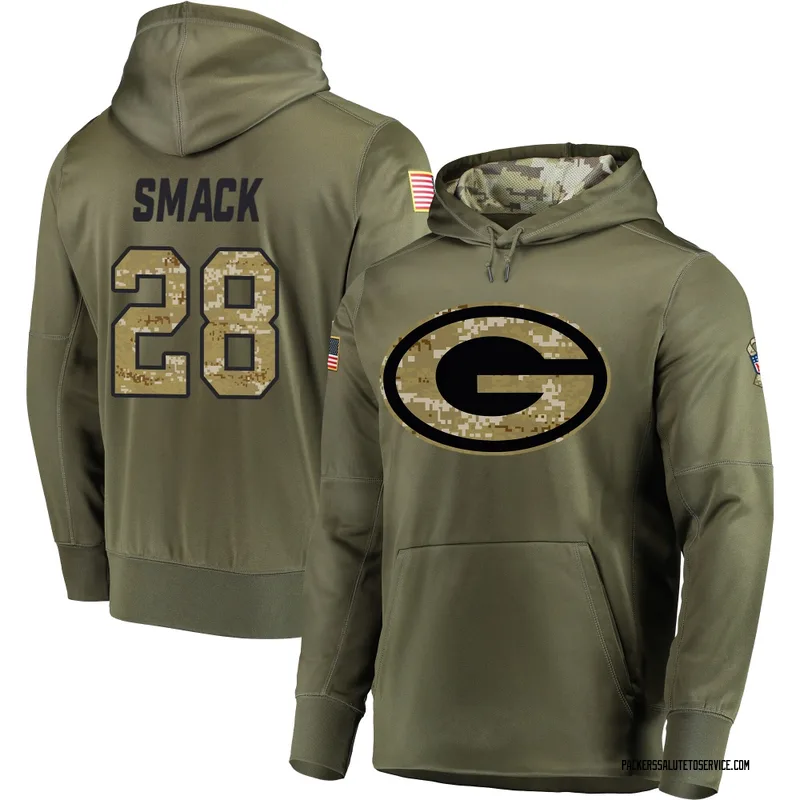 Youth Trey Smack Green Bay Packers Olive Salute to Service Pullover Hoodie