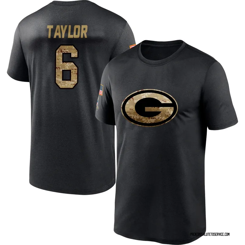Youth Tyrod Taylor Green Bay Packers Black 2020 Salute To Service Performance T-Shirt
