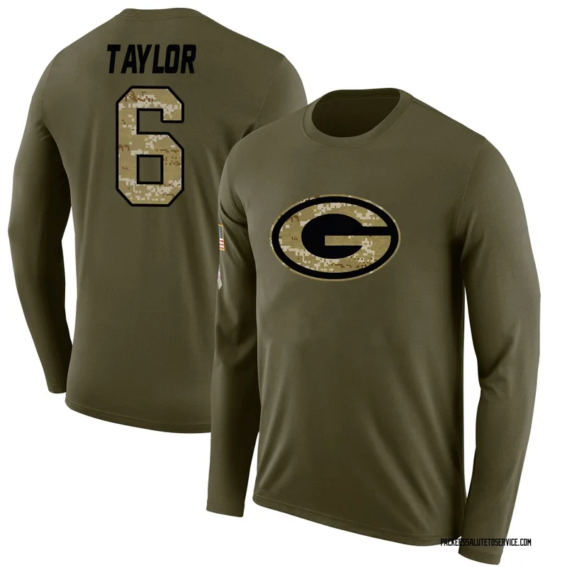 Youth Tyrod Taylor Green Bay Packers Legend Olive Salute to Service Sideline Long Sleeve T-Shirt